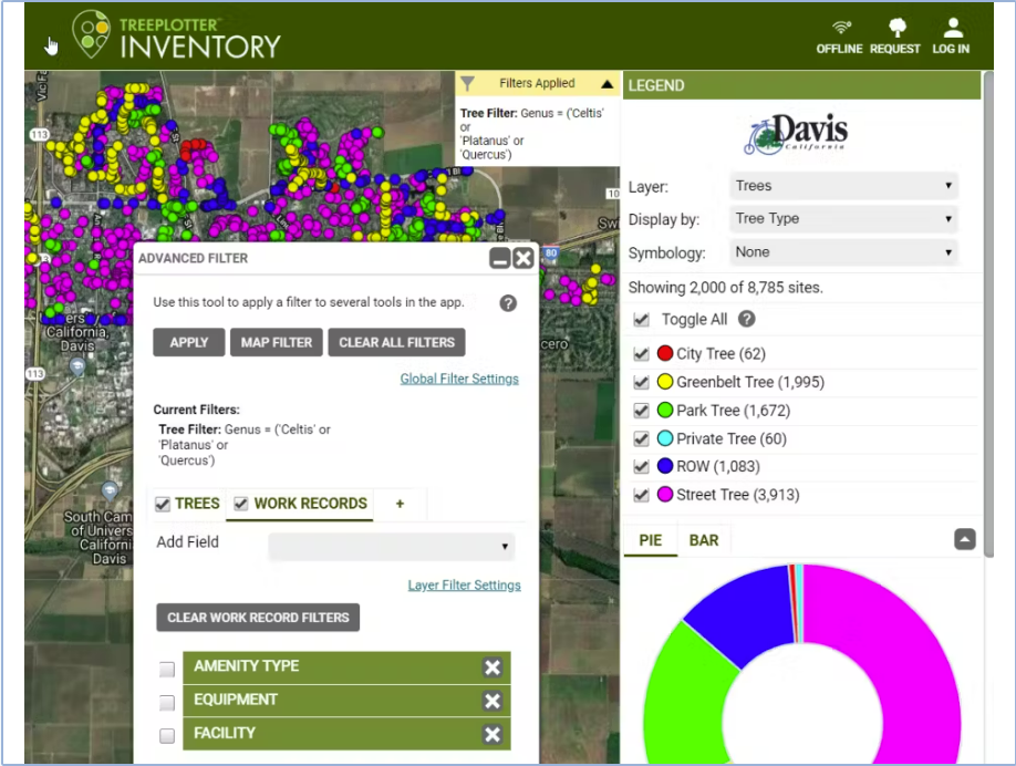 screenshot of Tree Plotter INVENTORY
